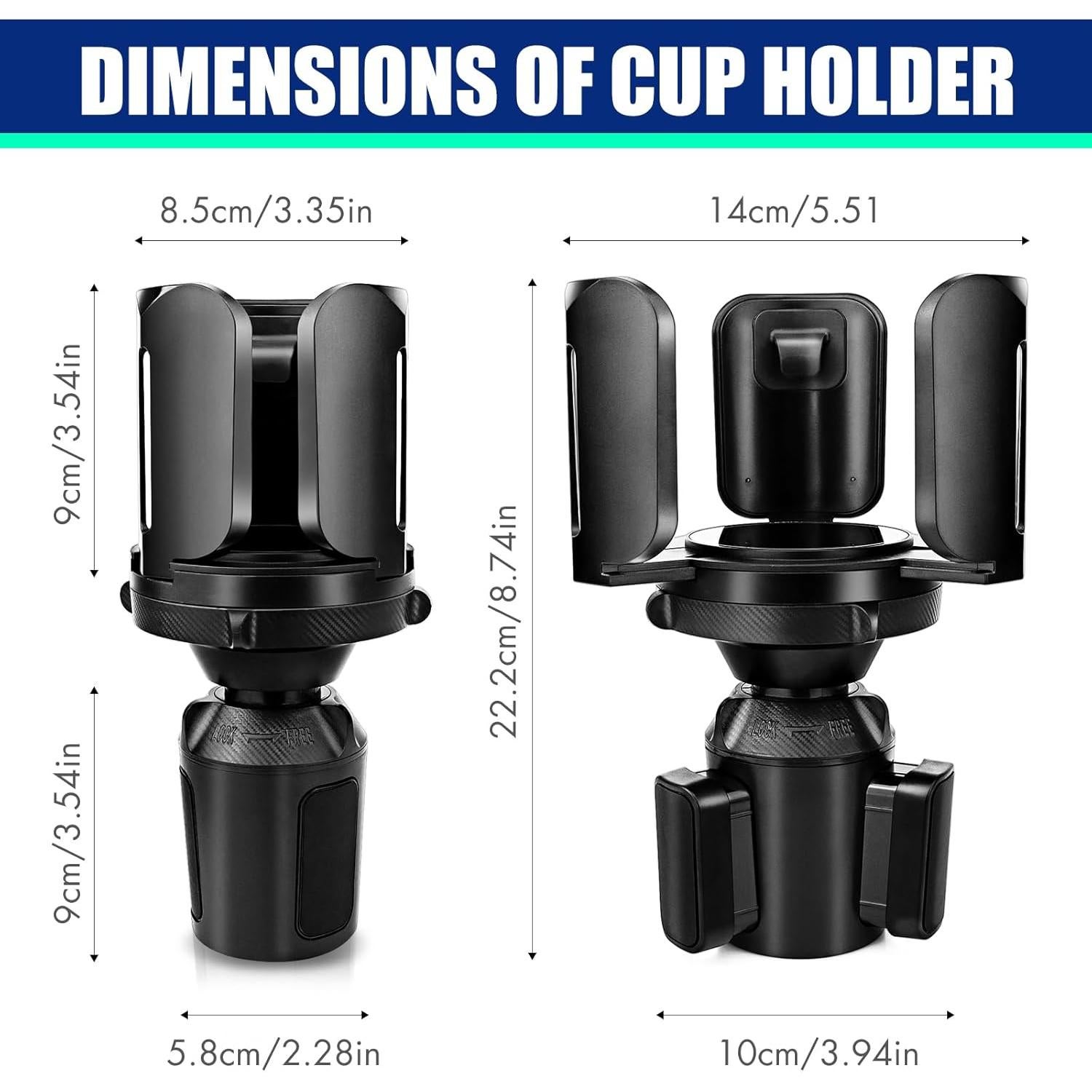 Expansor Soporte para Tazas de Coche Pecihiko Ajustable 6.5-14 cm