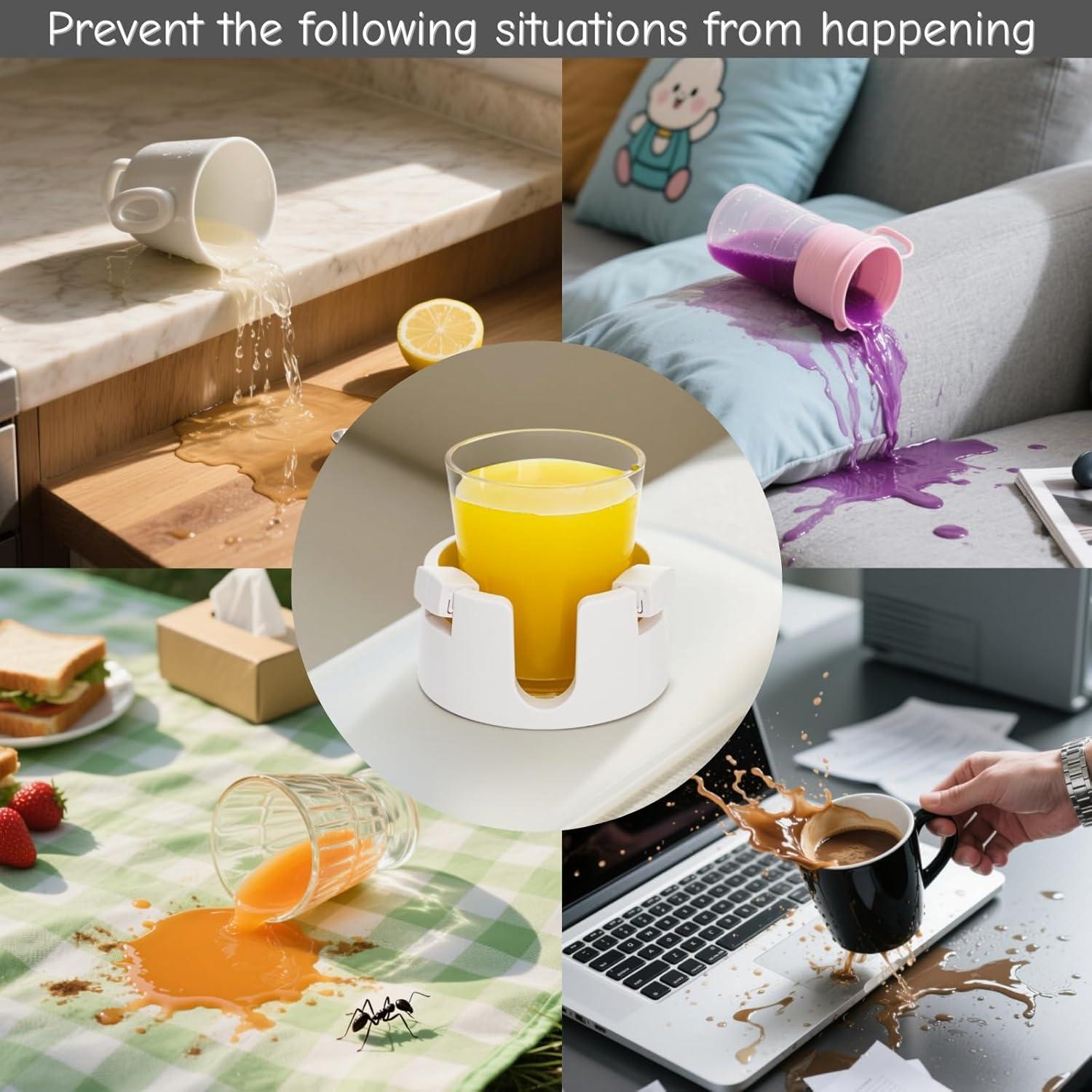 Soportes para Tazas Antideslizantes Mezchi - Paquete de 2 Blancos