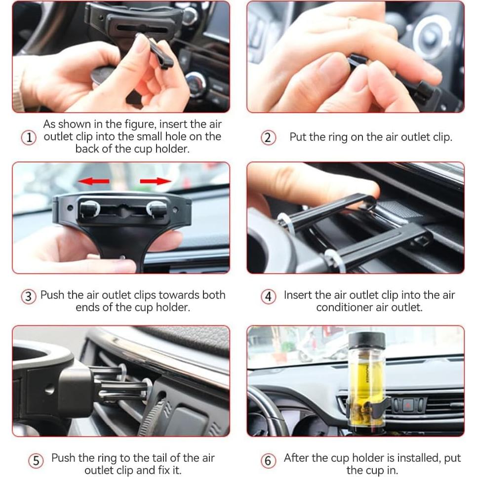 Soporte de Taza Ajustable para Automóvil FAQUSA - Paquete de 2