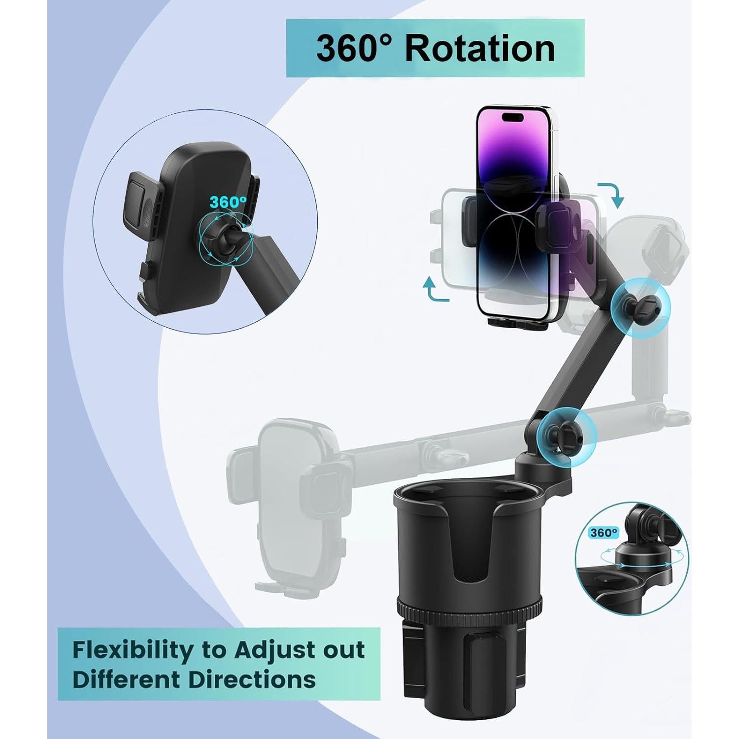 Soporte para Taza y Teléfono Easkkty 2 en 1 Ajustable