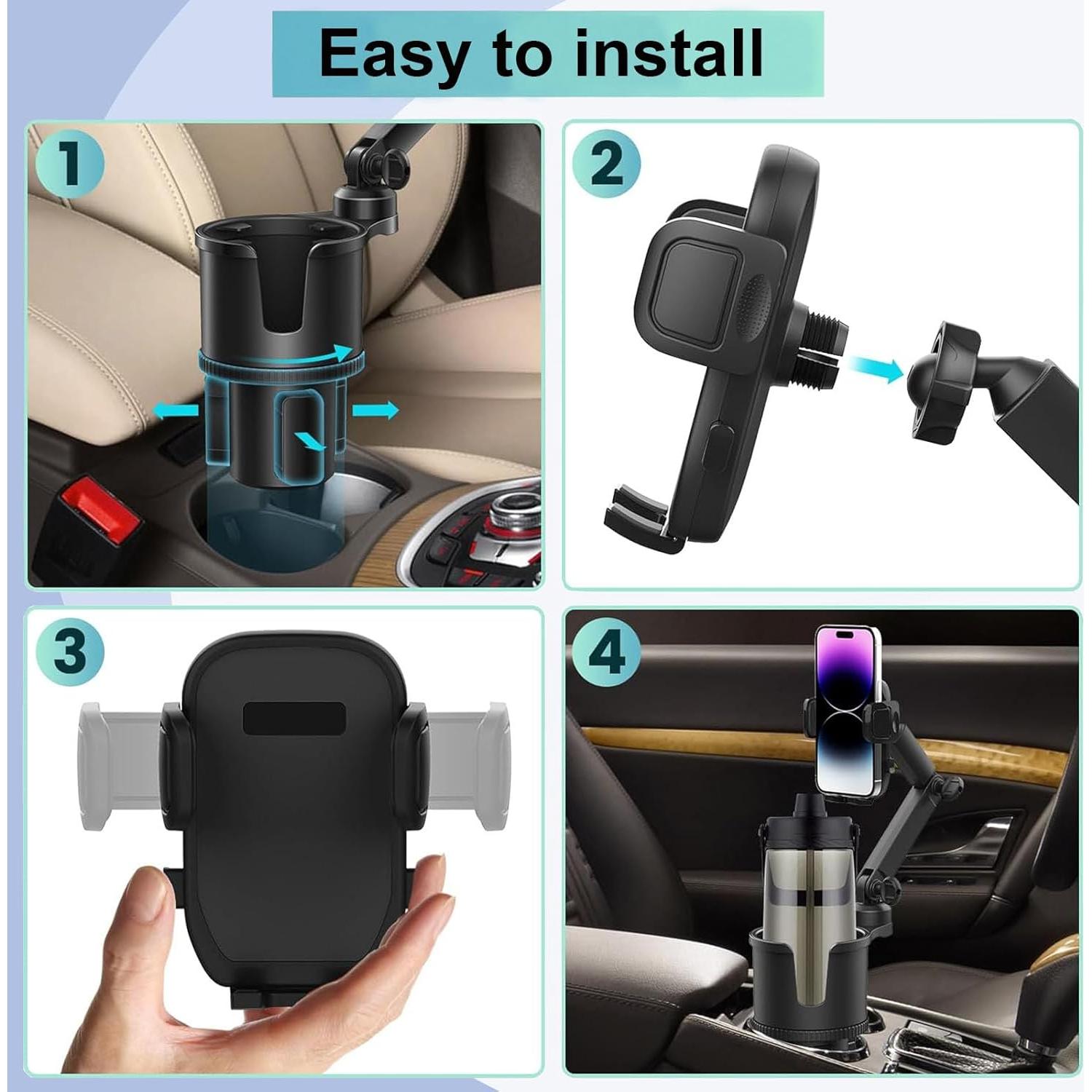 Soporte para Taza y Teléfono Easkkty 2 en 1 Ajustable