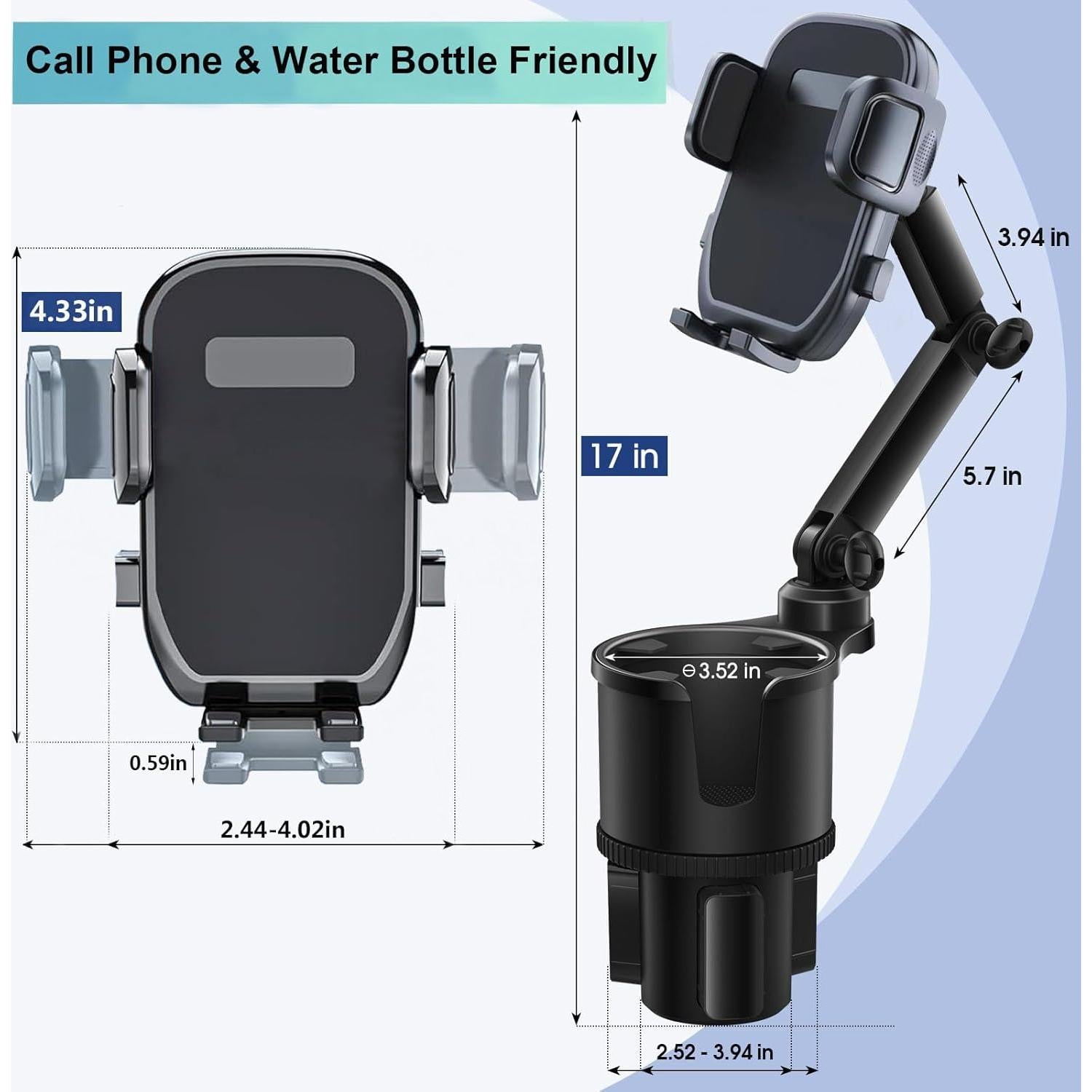 Soporte para Taza y Teléfono Easkkty 2 en 1 Ajustable
