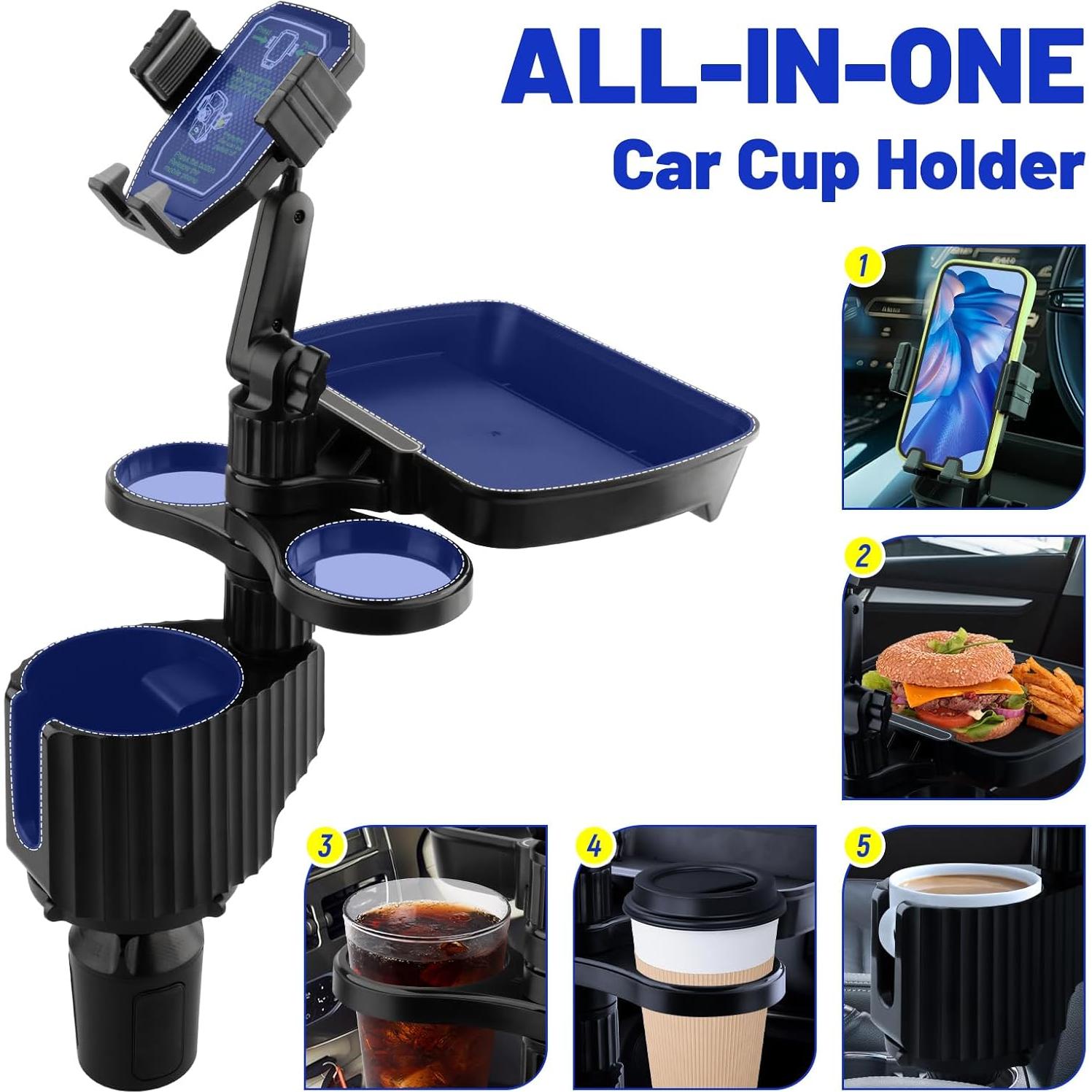 Bandeja para Portavasos de Coche Bvdfgk 5 en 1 Ajustable
