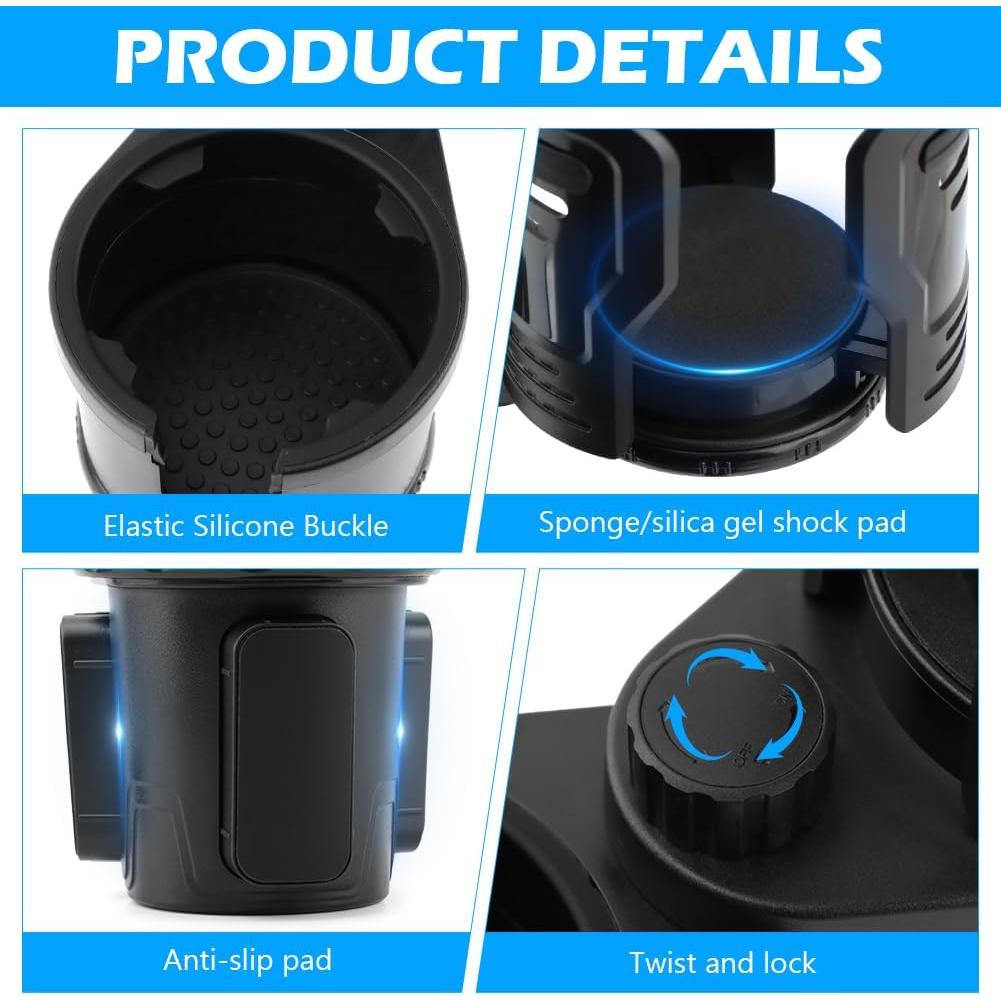 Soporte de Vaso para Coche Expandible HONUTIGE 2 en 1 Ajustable