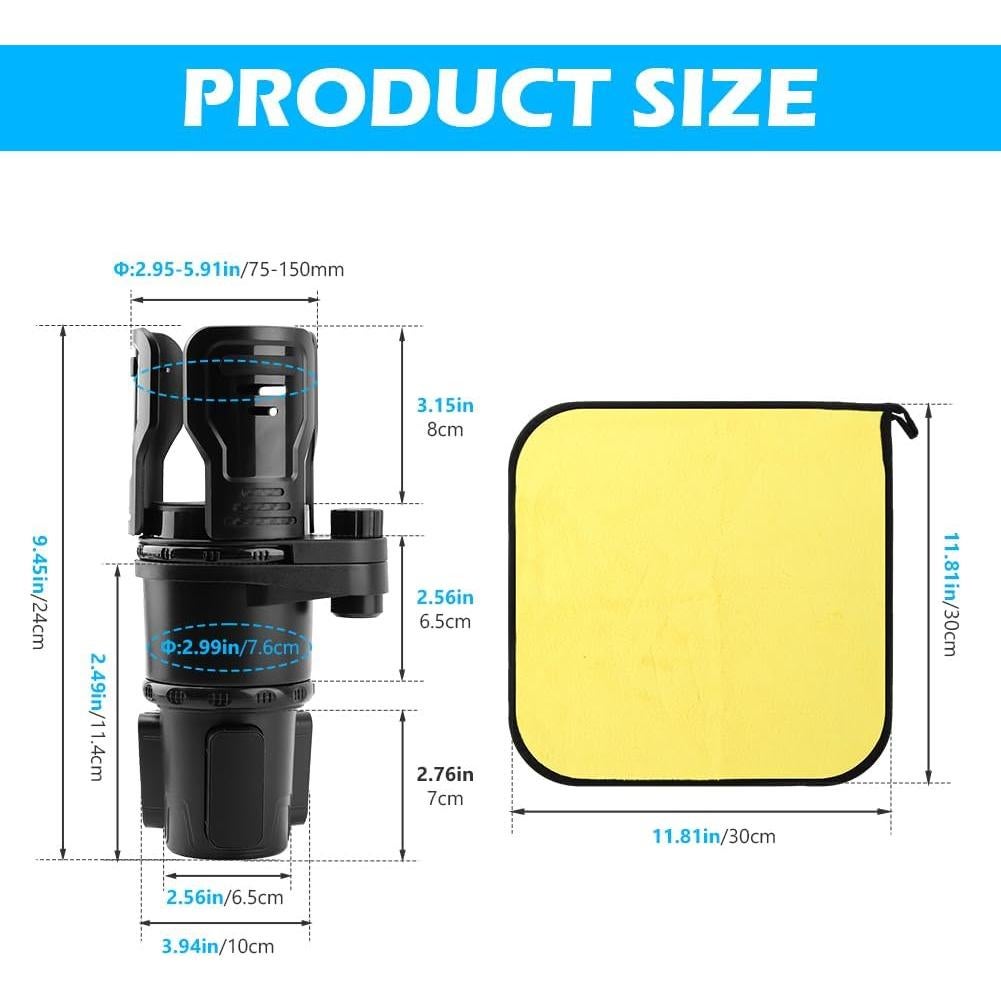 Soporte de Vaso para Coche Expandible HONUTIGE 2 en 1 Ajustable