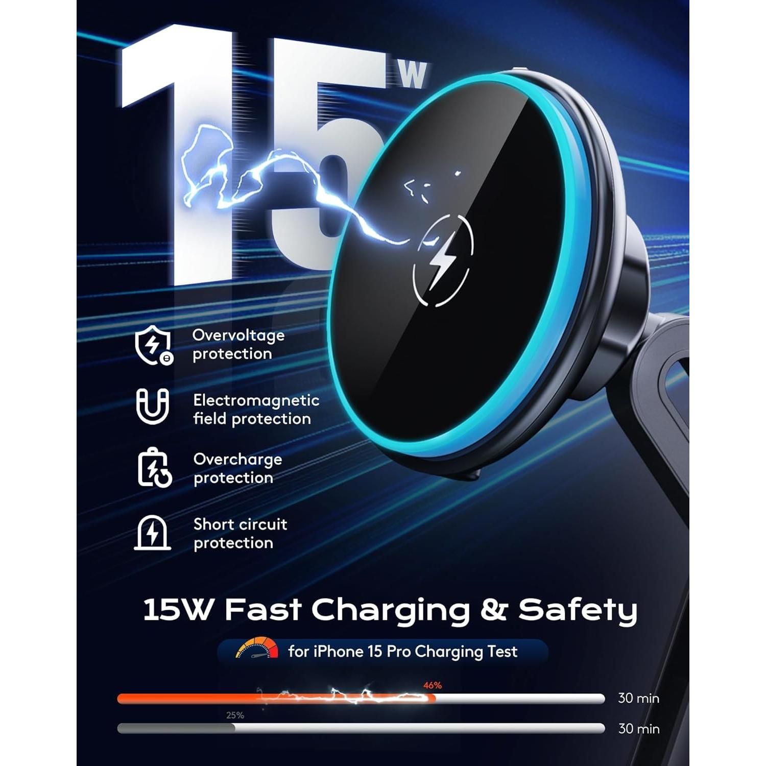 Soporte para teléfono de coche VersoraX con cargador MagSafe 15W