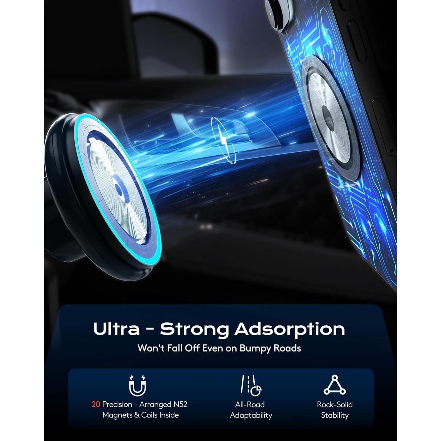 Soporte para teléfono de coche VersoraX con cargador MagSafe 15W