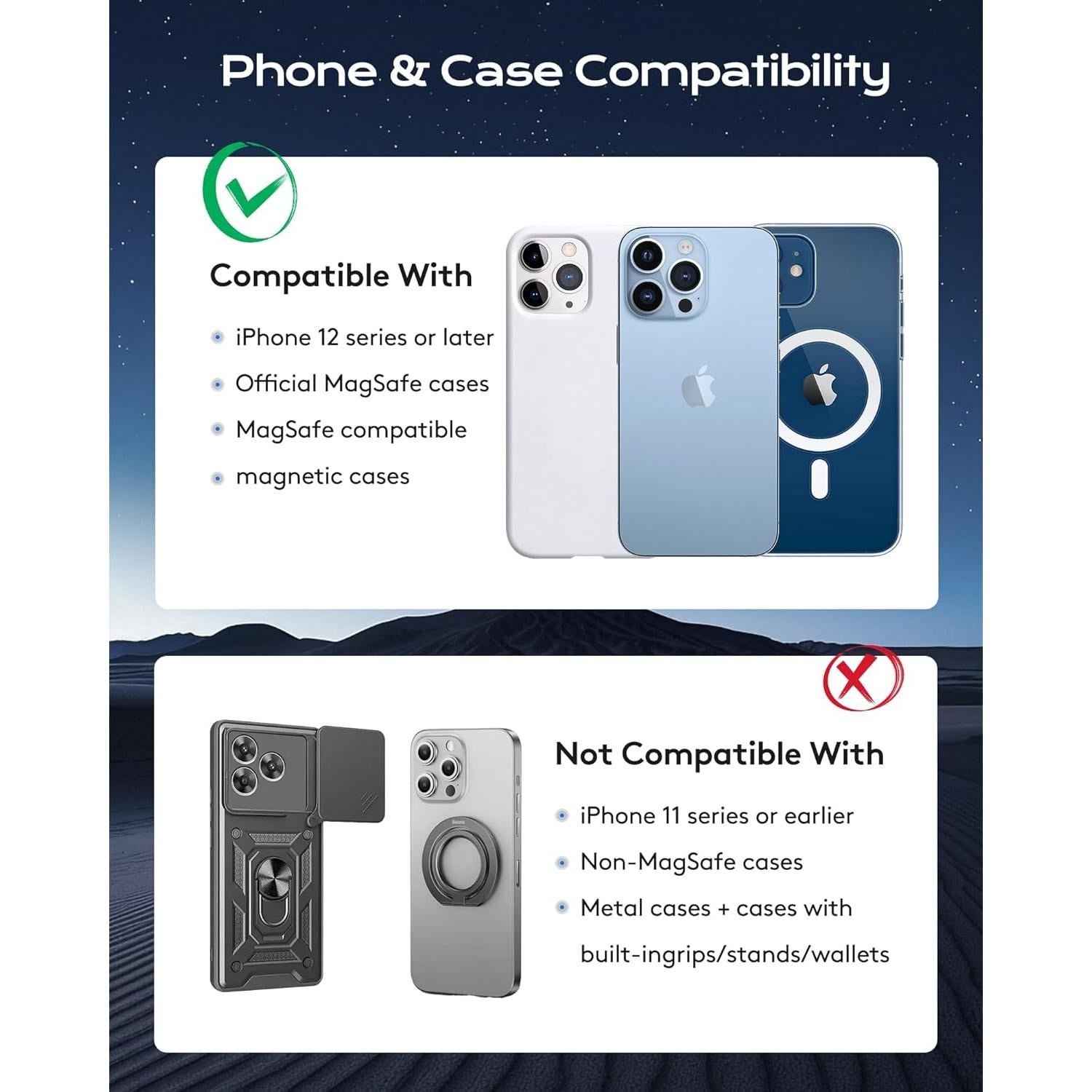 Soporte para teléfono de coche VersoraX con cargador MagSafe 15W