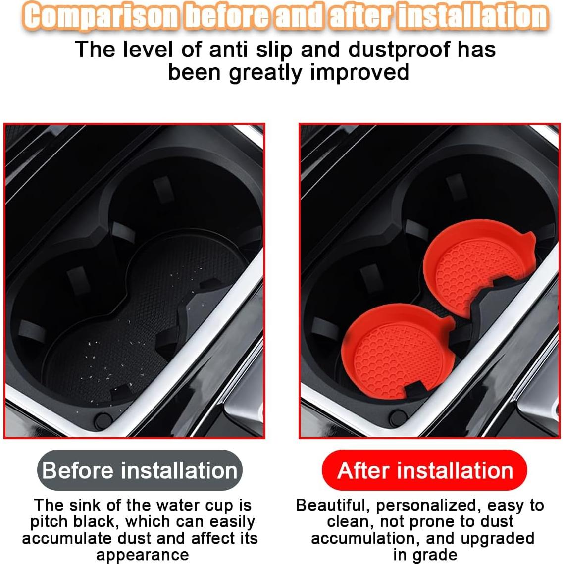 Soporte para Tazas de Coche Mandark 4PCS Silicona Rojo