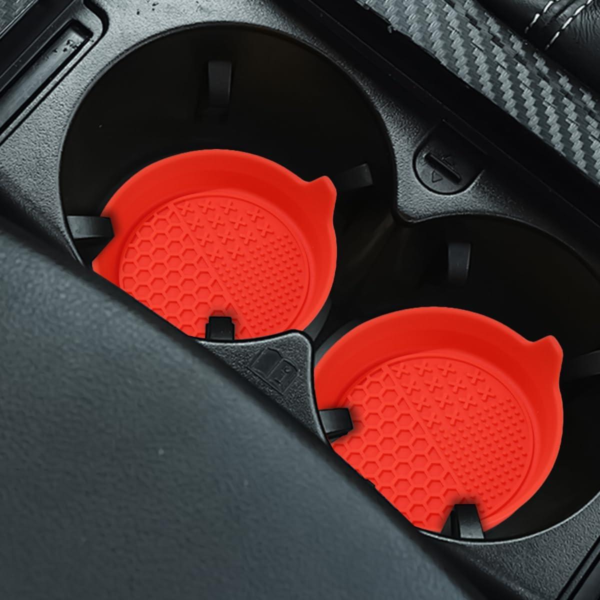 Soporte para Tazas de Coche Mandark 4PCS Silicona Rojo