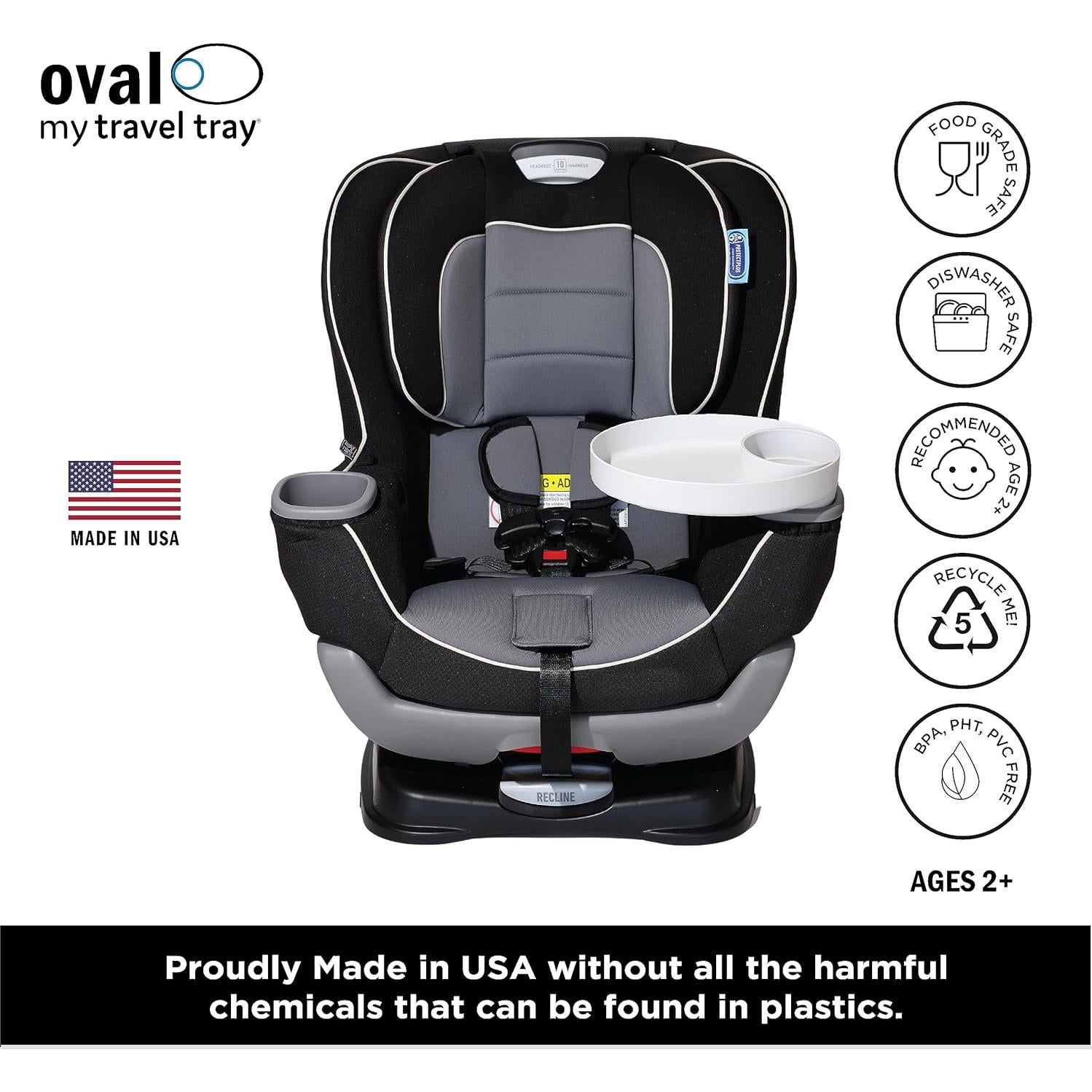 Bandeja de Viaje Ovalada Mi Bandeja de Viaje - Gris - Universal