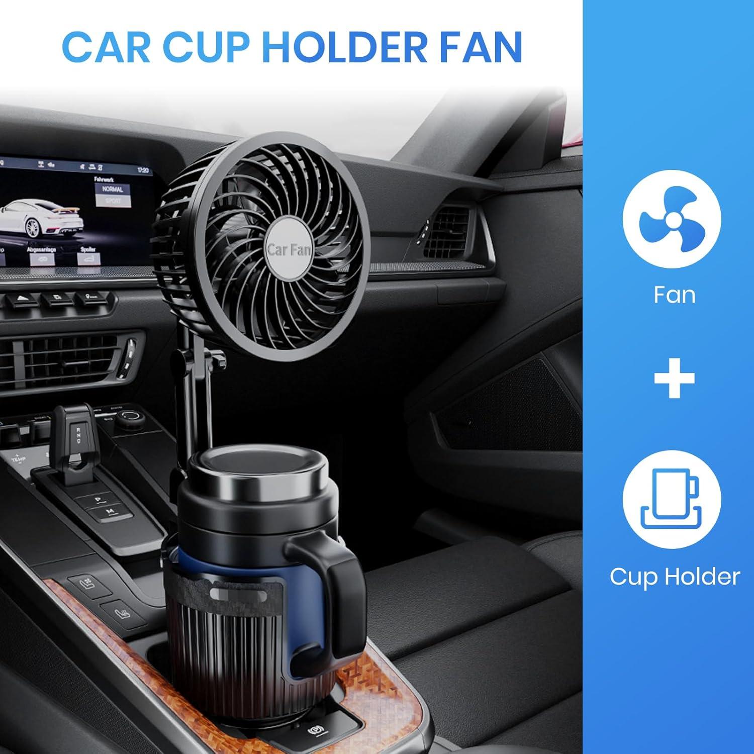 Ventilador USB 6" Suteng con Soporte para Taza Automotriz 2 en 1