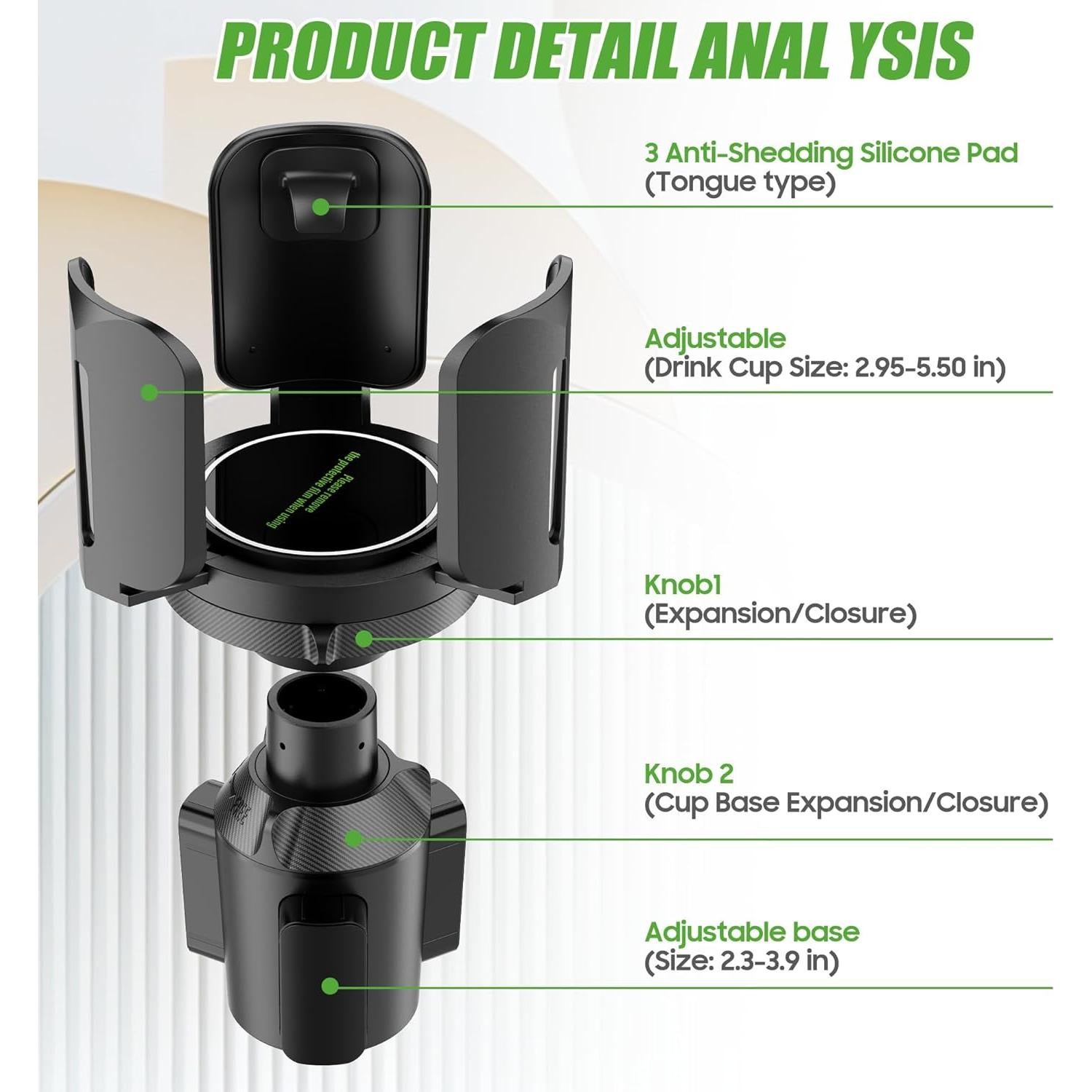 Soporte de Vaso Ajustable 10L0L para Carro de Golf Universal