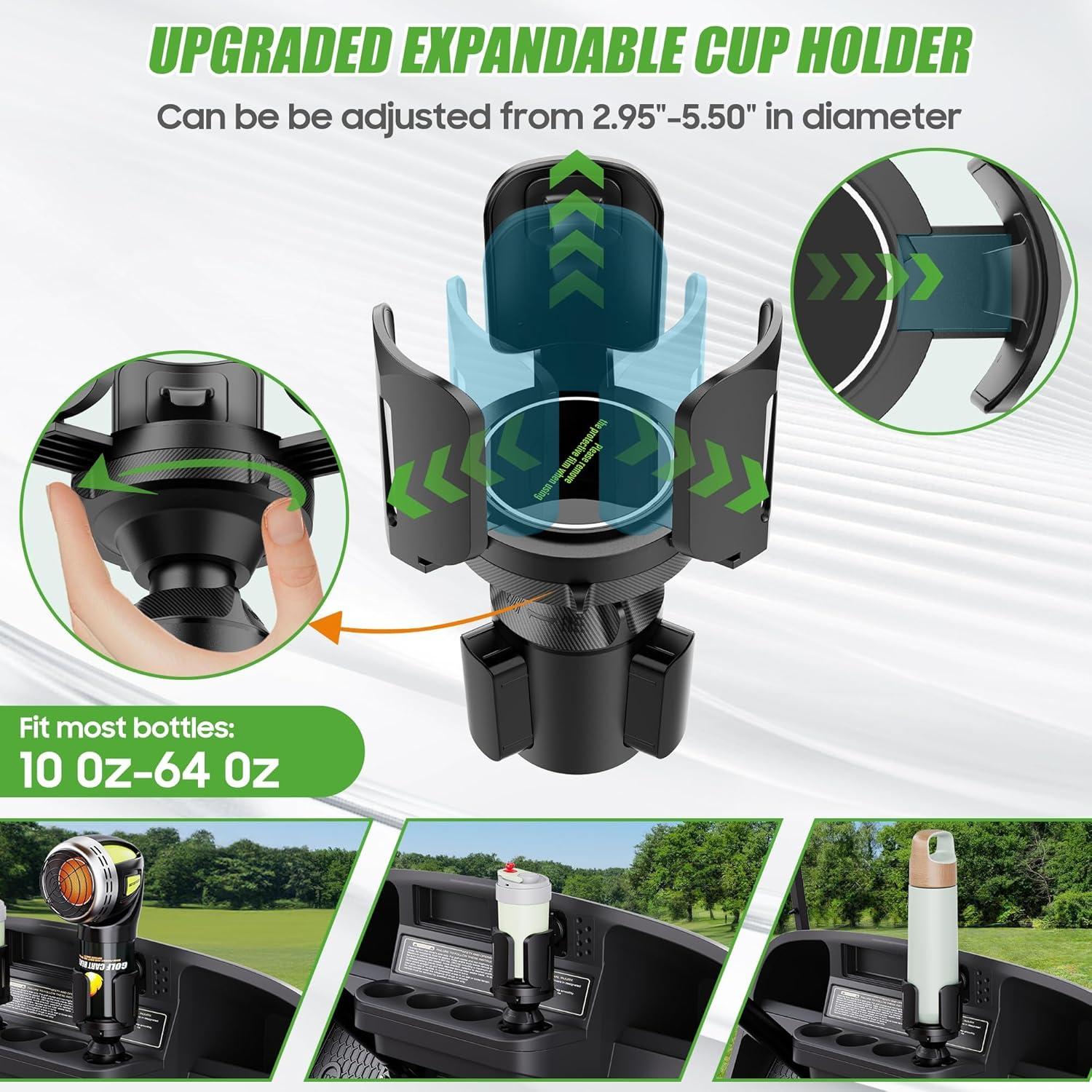Soporte de Vaso Ajustable 10L0L para Carro de Golf Universal