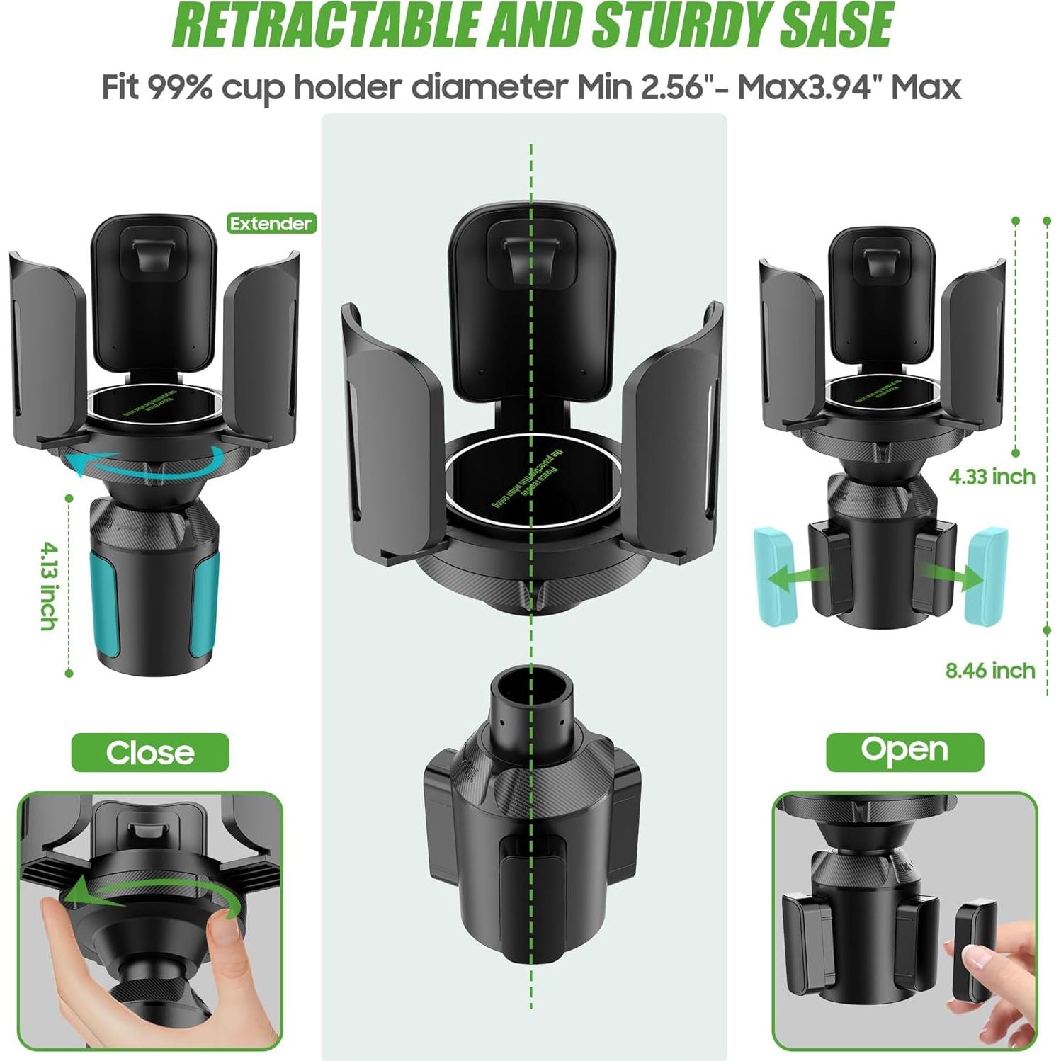 Soporte de Vaso Ajustable 10L0L para Carro de Golf Universal