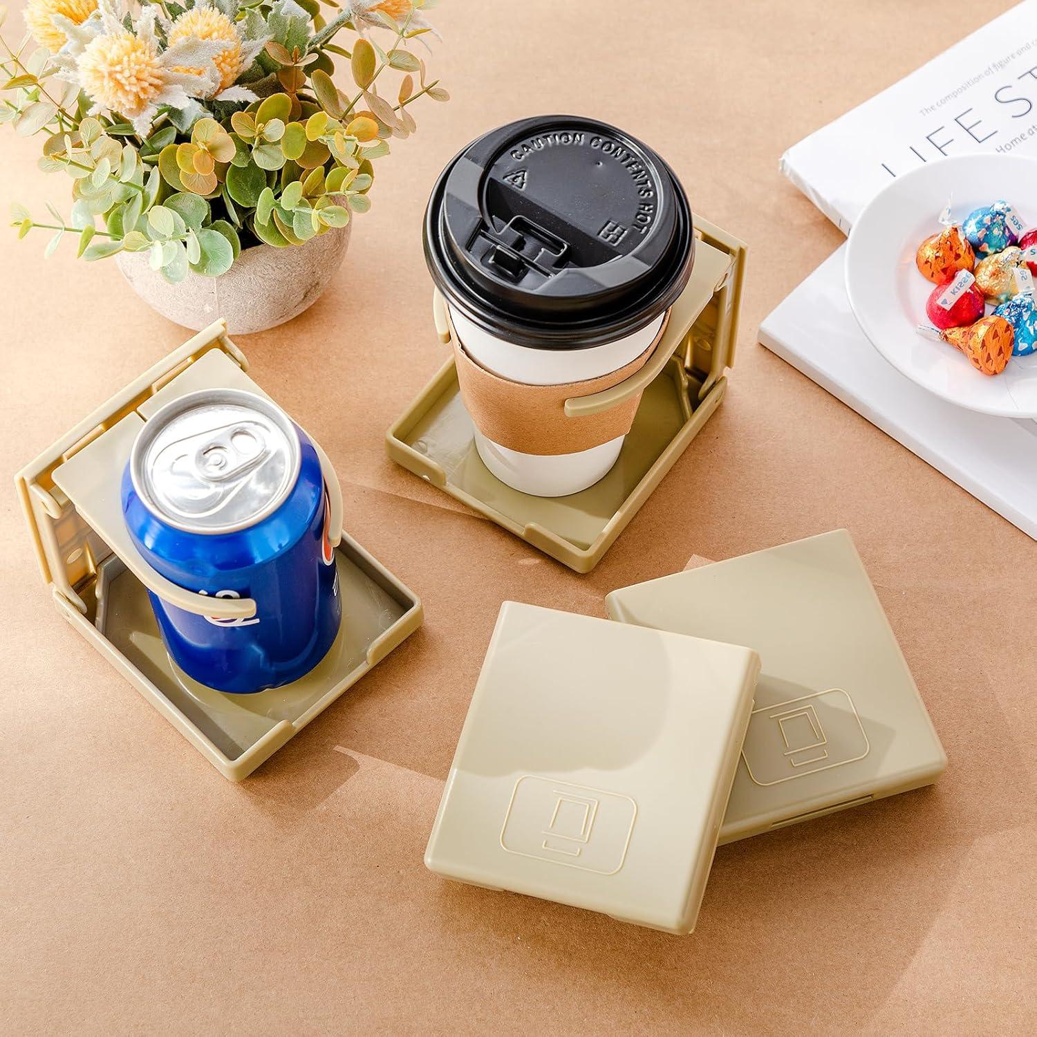 Soporte de Vaso Plegable Tioncy 8 Piezas Beige para Auto