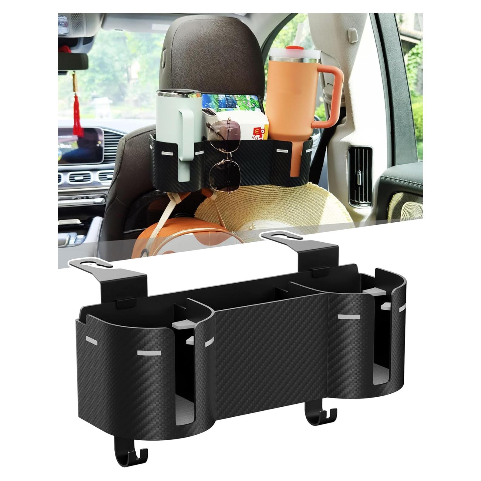 Organizador de Asiento de Auto JETOO con Soporte para 2 Tazas