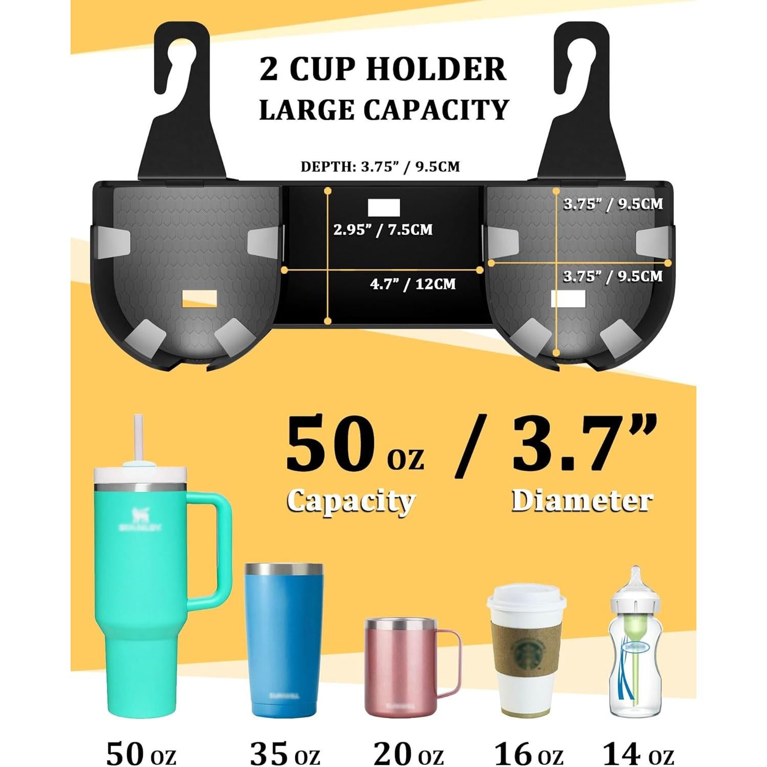 Organizador de Asiento de Auto JETOO con Soporte para 2 Tazas