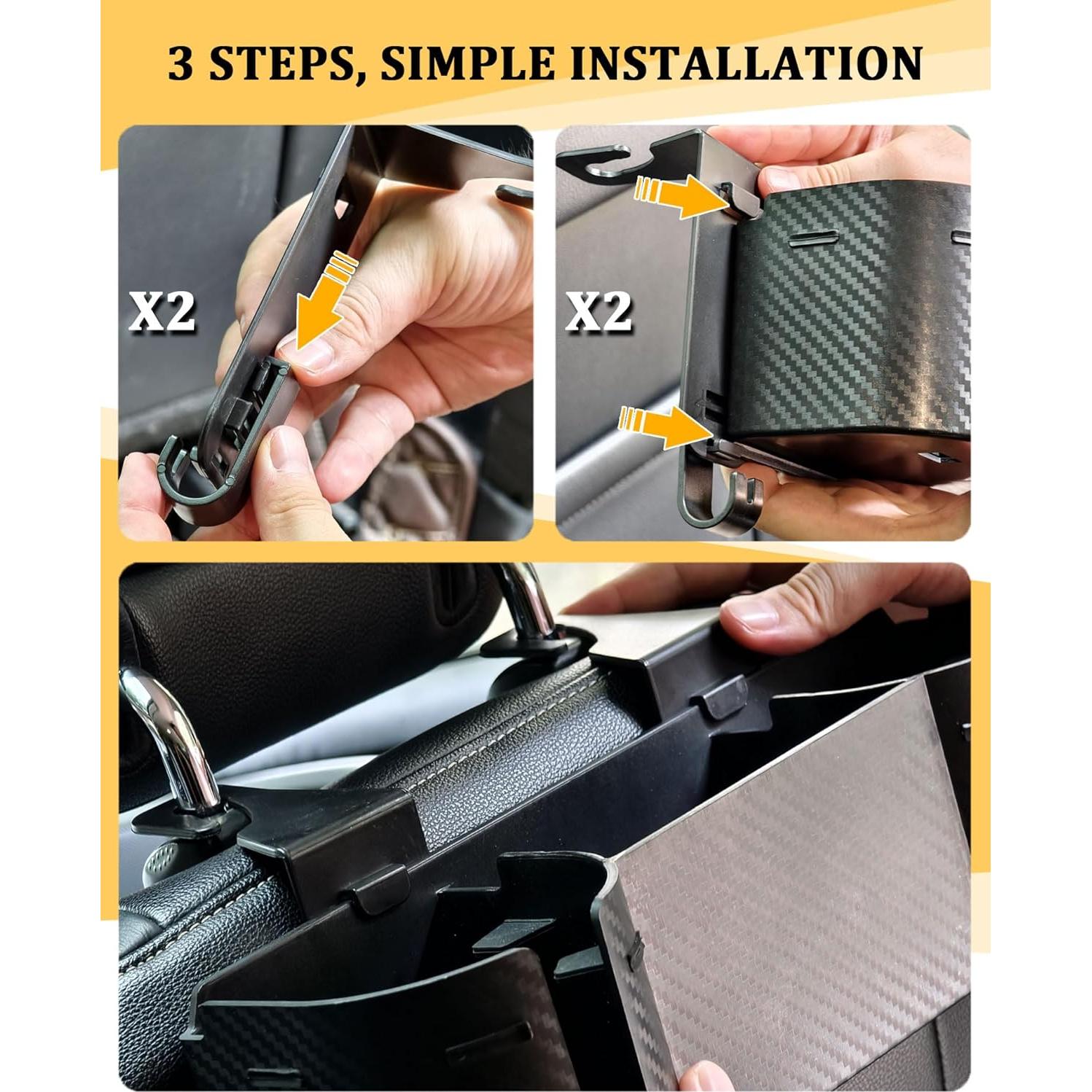 Organizador de Asiento de Auto JETOO con Soporte para 2 Tazas