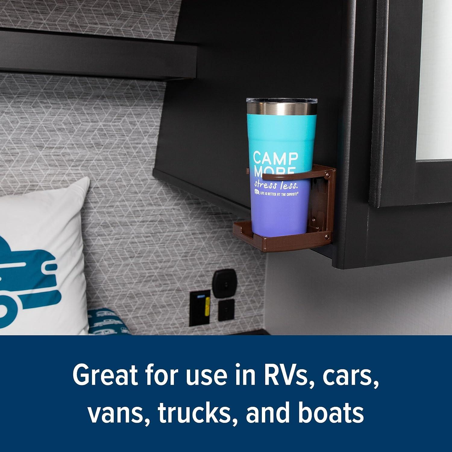 Soporte para Bebidas Ajustable Camco 44043 Marrón - Ideal para RV