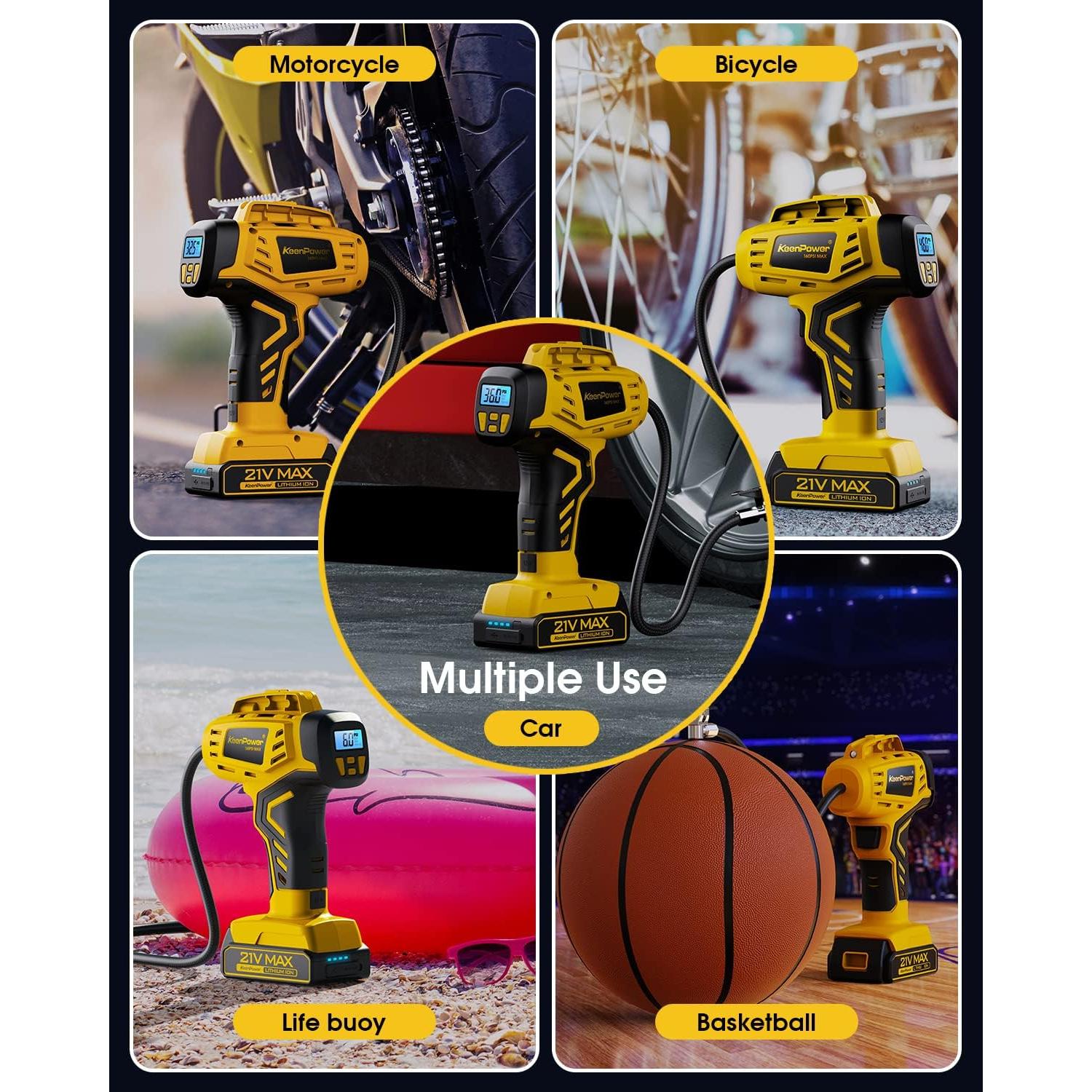 Compresor de Aire Portátil KeenPower 21V 160PSI Inalámbrico