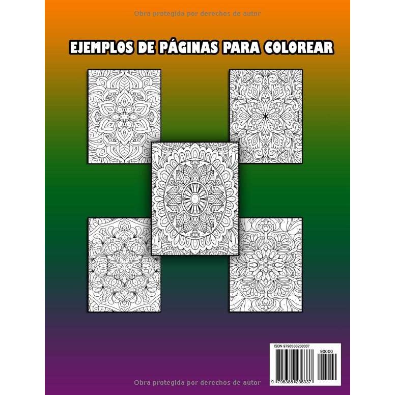 COLOREAR POR NÚMERO MANDALAS PARA ADULTOS: Más de 35 páginas de libro para colorear por número para adultos, incluidos mandalas y mandalas de flores, ... y relajarse FONDO NEGRO (Spanish Edition)