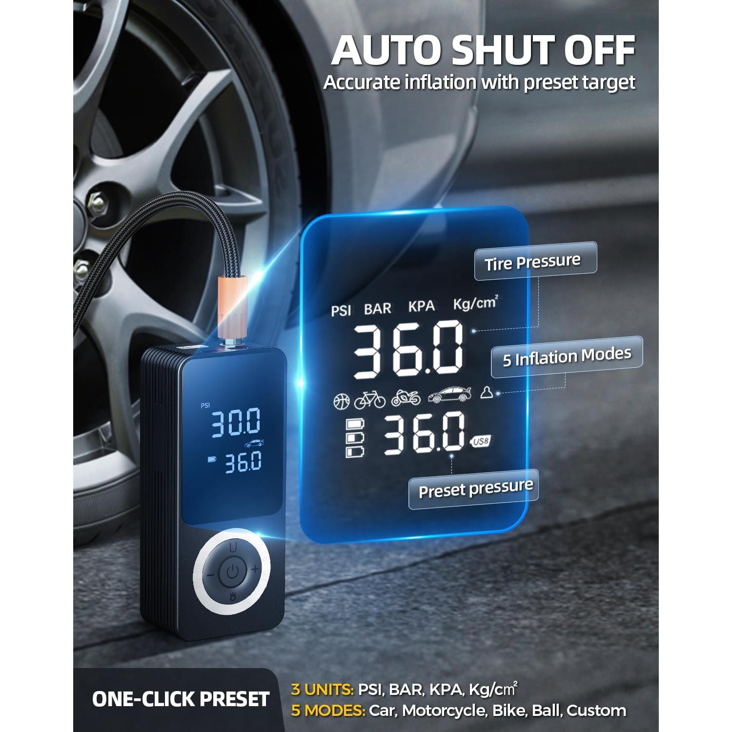 Inflador de Neumáticos Inalámbrico dormzie ST10 150 PSI