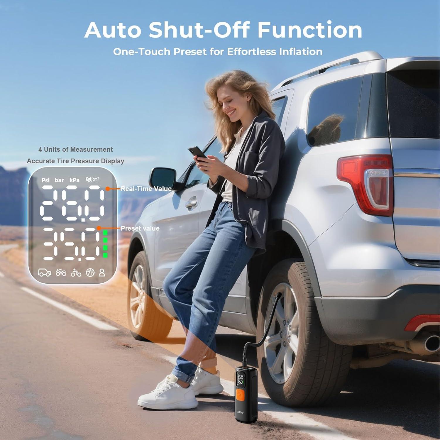 Compresor de Aire Portátil Gurevo GU220 160 PSI 40 LPM