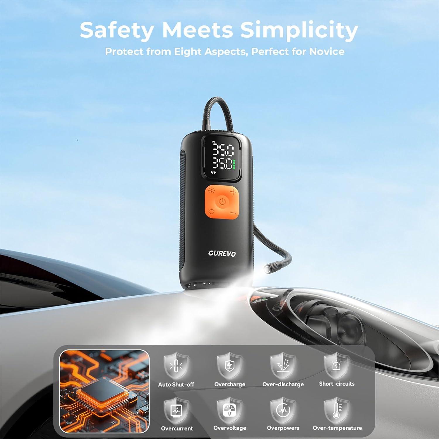 Compresor de Aire Portátil Gurevo GU220 160 PSI 40 LPM