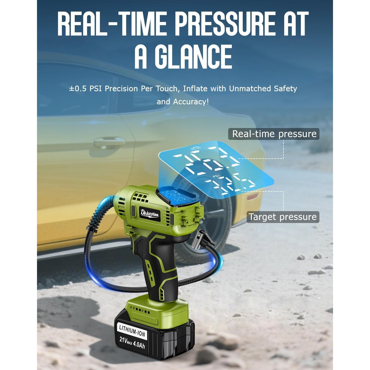 Compresor de Aire Inalámbrico TREE.NB 150 PSI con 2 Baterías