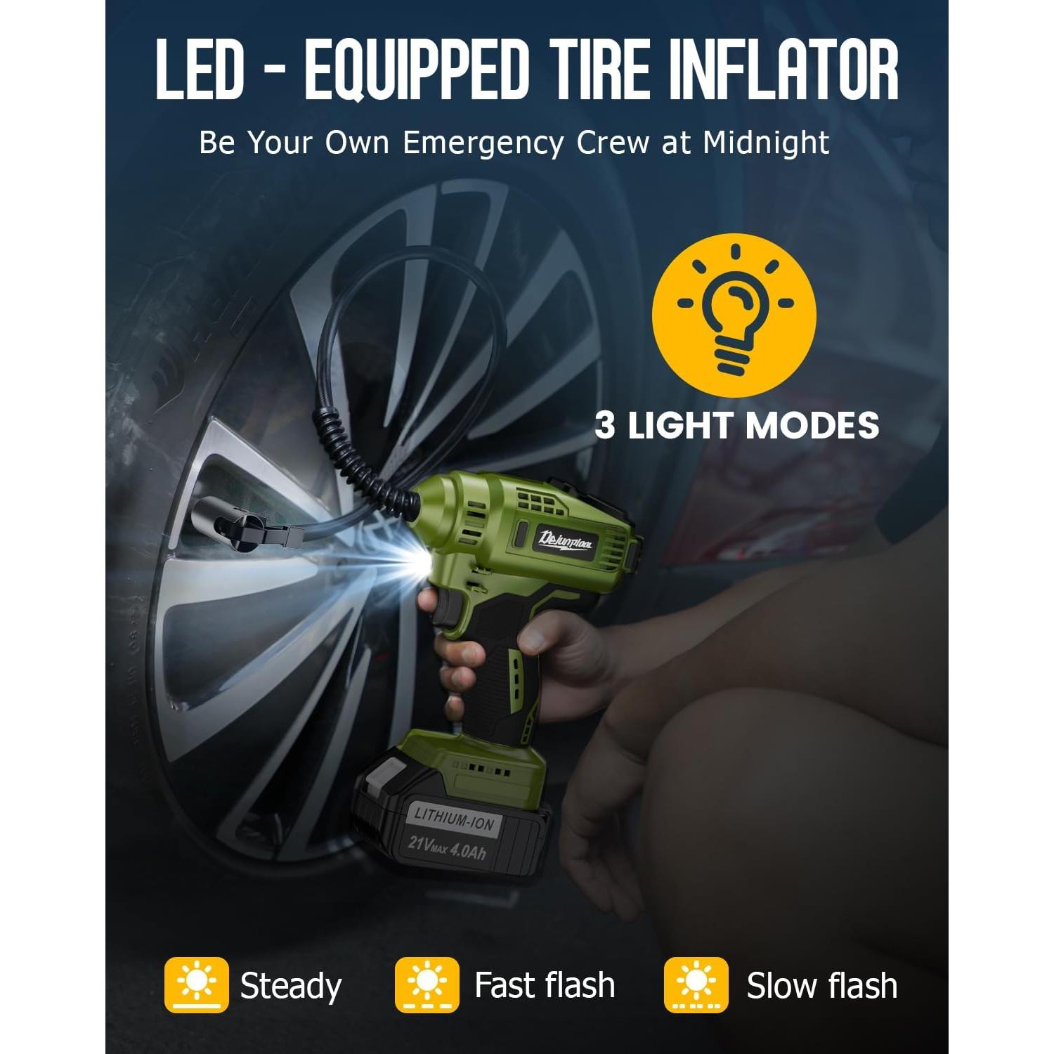 Compresor de Aire Inalámbrico TREE.NB 150 PSI con 2 Baterías