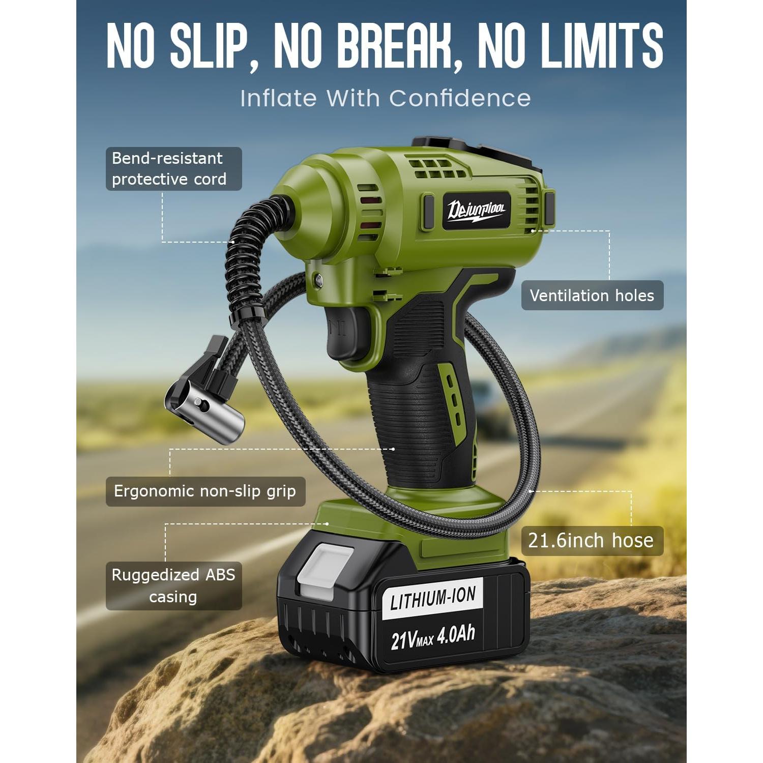 Compresor de Aire Inalámbrico TREE.NB 150 PSI con 2 Baterías