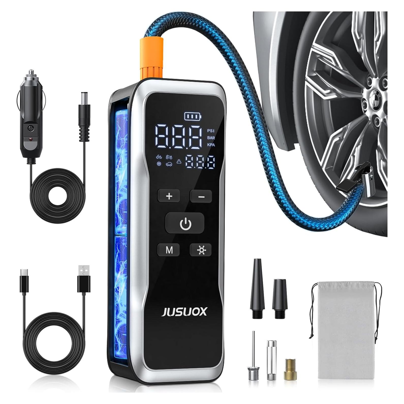 Compresor de Aire Portátil JUSUOX 150PSI Batería 12V DC