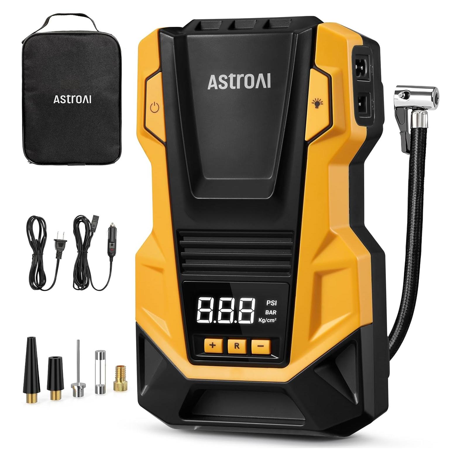 Compresor de Aire Portátil AstroAI CZK-3666 150 PSI Amarillo