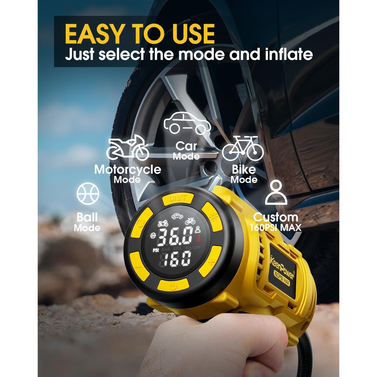 Compresor de Aire Inalámbrico KeenPower CT160 21V 160PSI