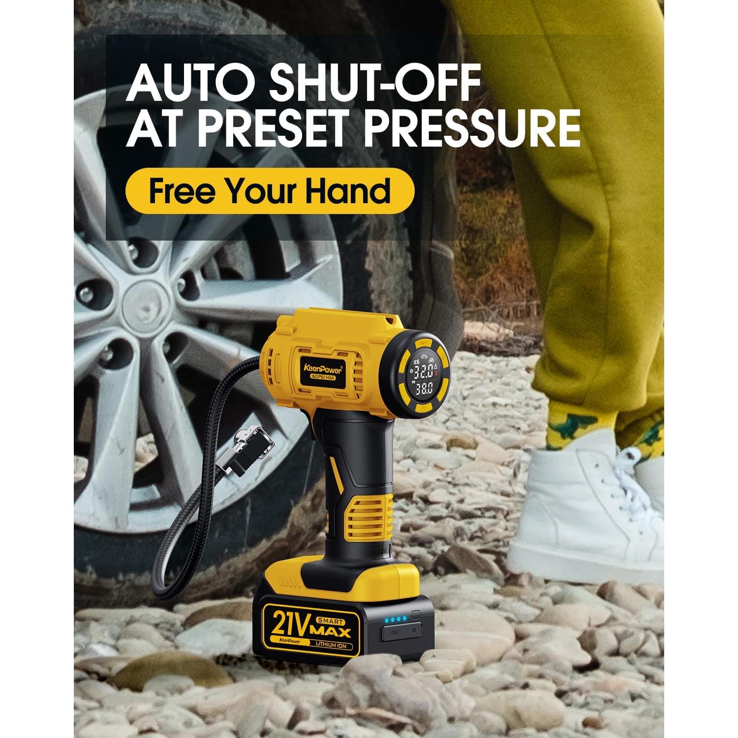 Compresor de Aire Inalámbrico KeenPower CT160 21V 160PSI