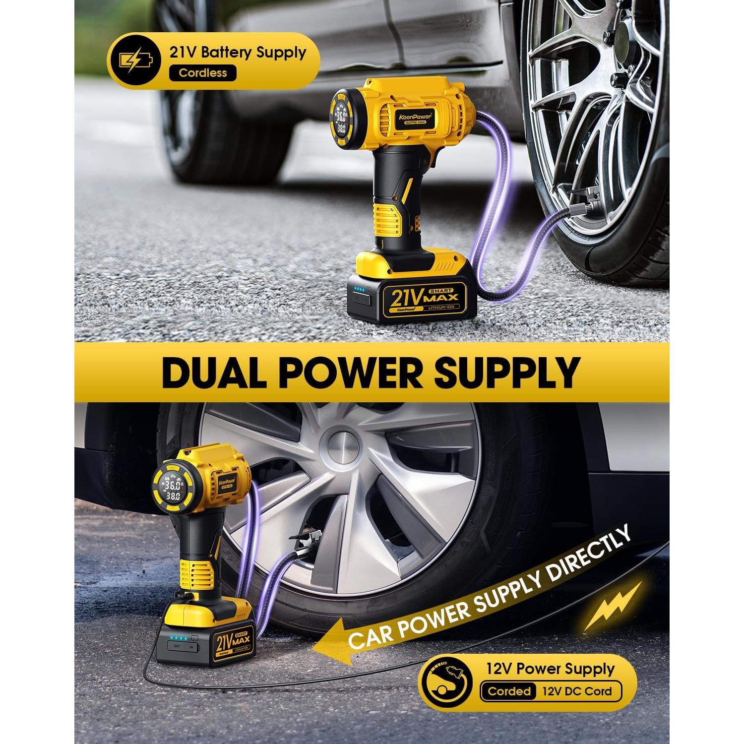 Compresor de Aire Inalámbrico KeenPower CT160 21V 160PSI