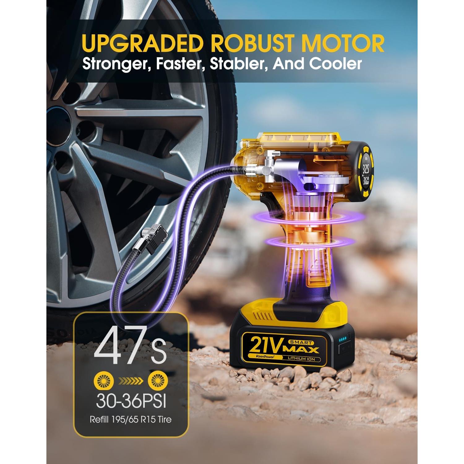 Compresor de Aire Inalámbrico KeenPower CT160 21V 160PSI