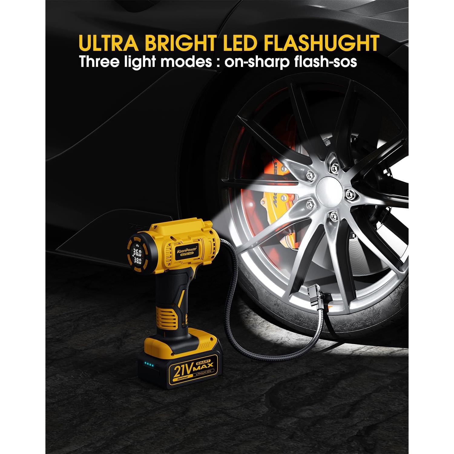 Compresor de Aire Inalámbrico KeenPower CT160 21V 160PSI