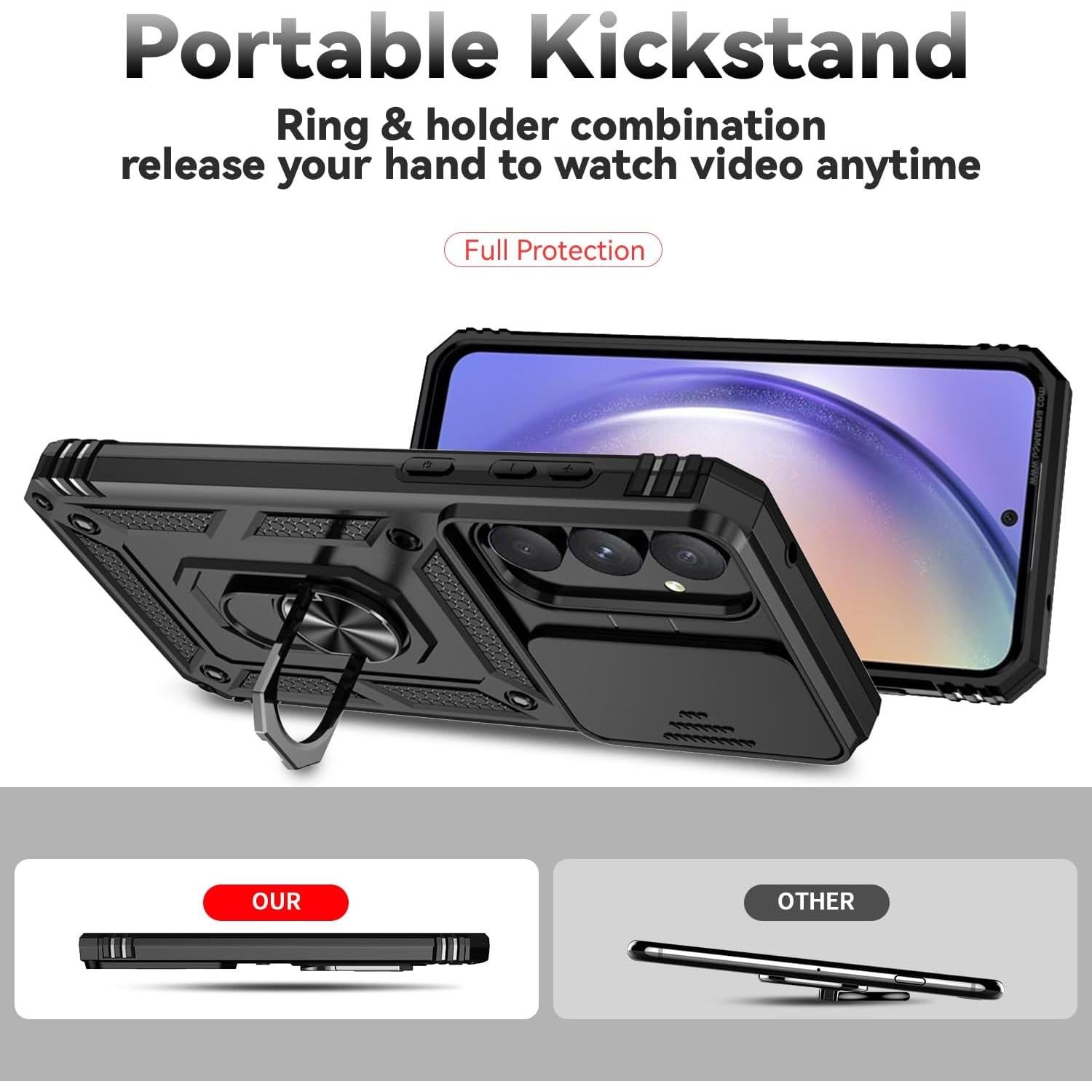 Funda SunStory para Samsung Galaxy A35 5G con soporte y tapa