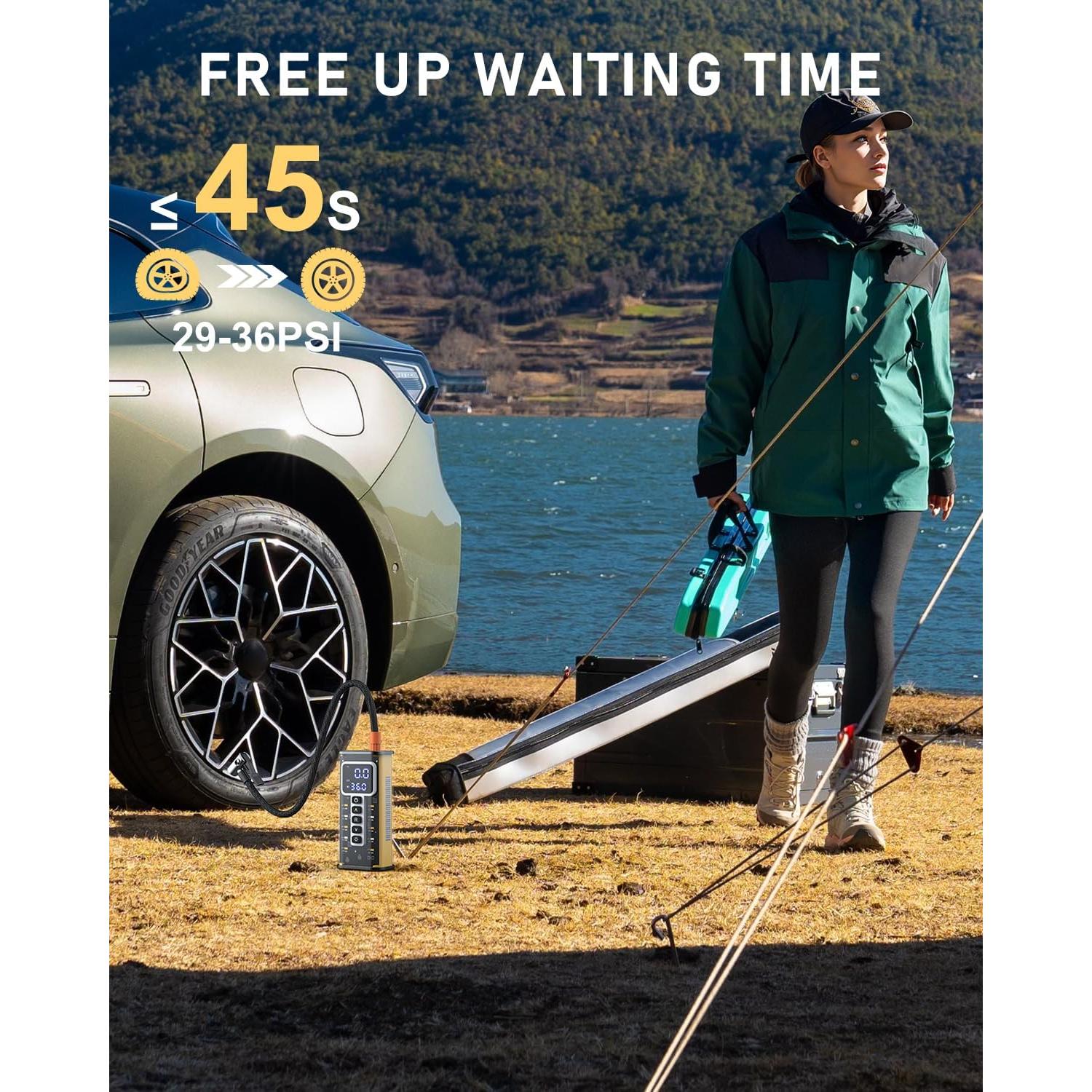 Compresor de Aire Portátil Teffim 8017-2 150PSI 20,000mAh