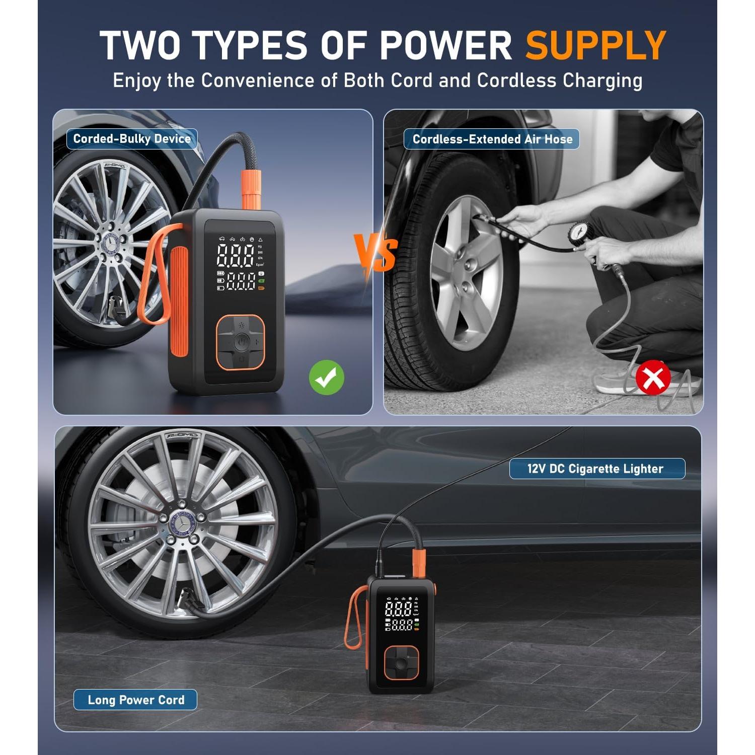 Compresor de Aire Portátil Hafuloky DB02 180 PSI Inalámbrico