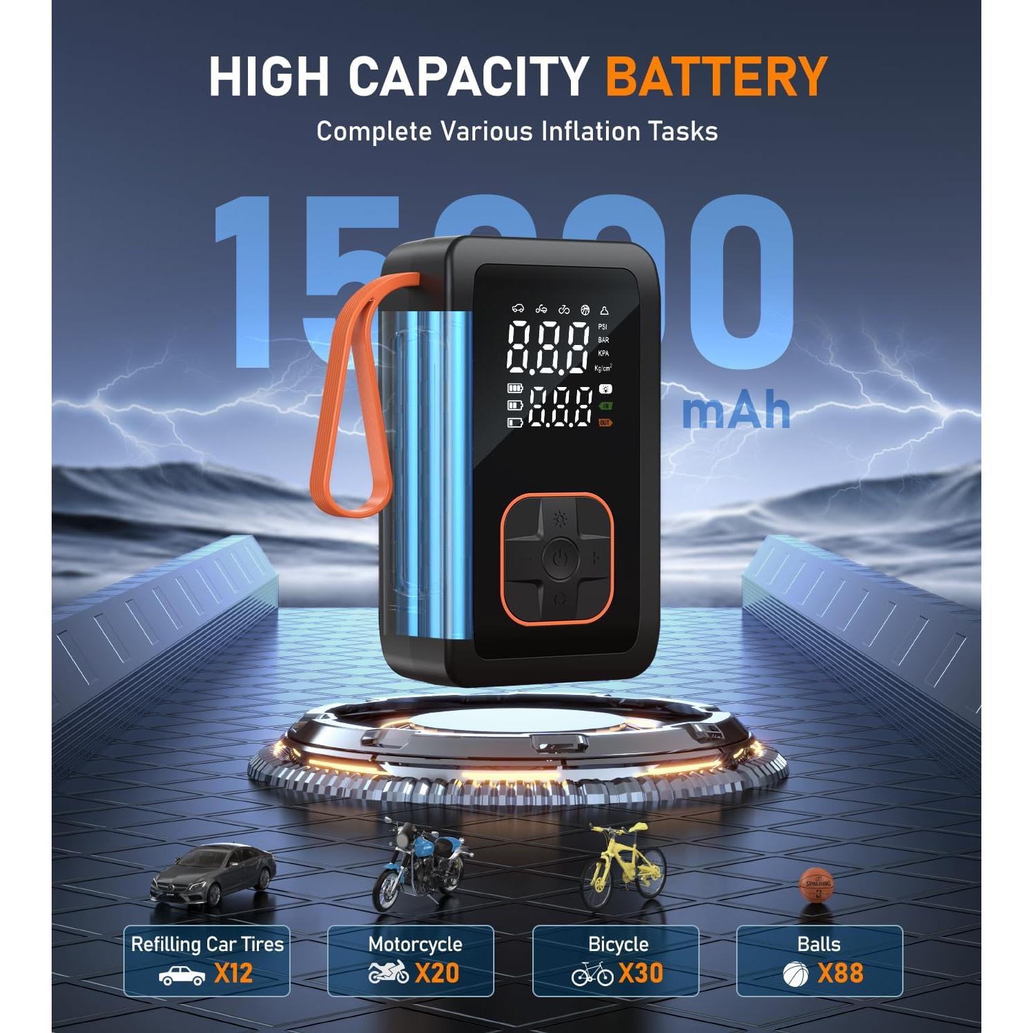 Compresor de Aire Portátil Hafuloky DB02 180 PSI Inalámbrico