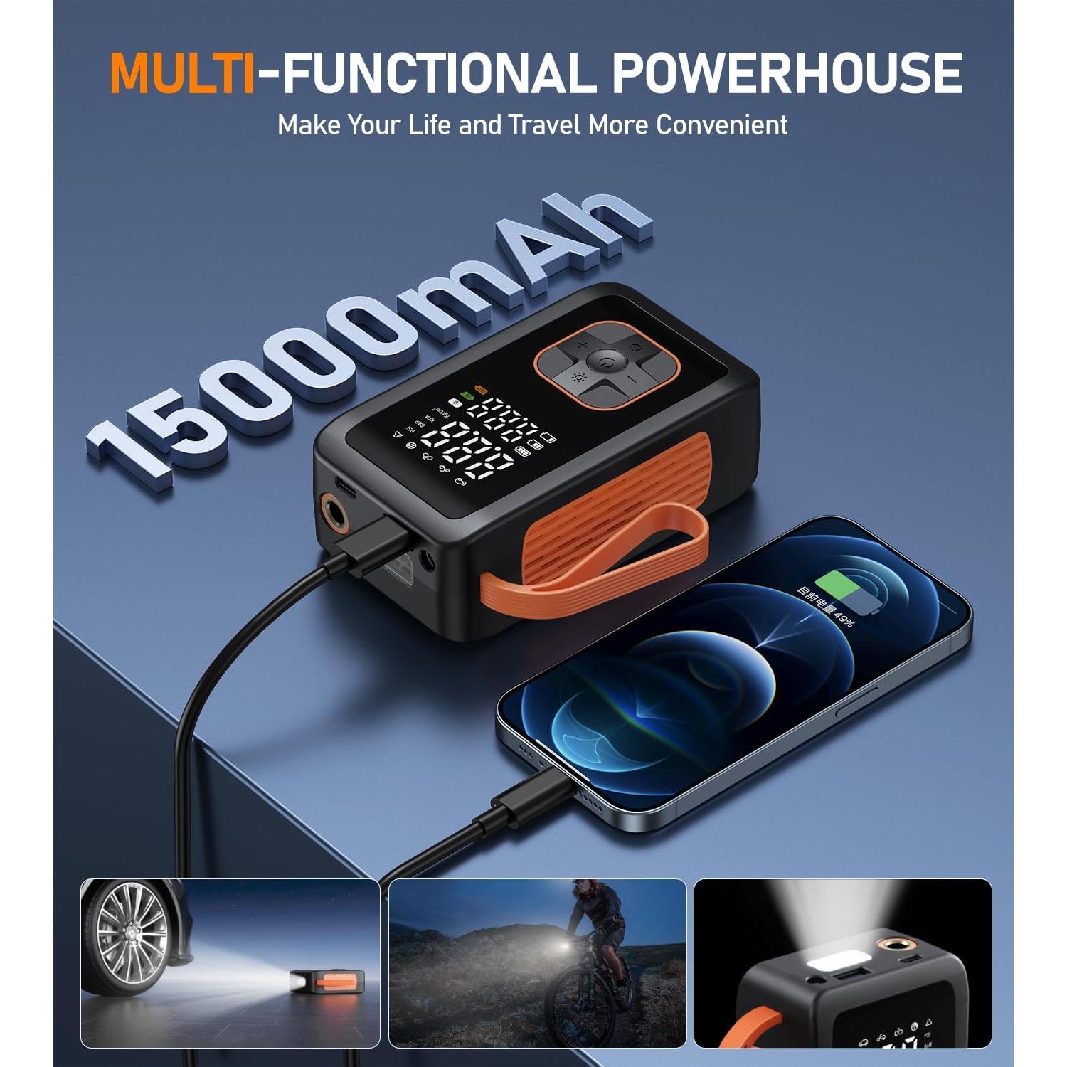 Compresor de Aire Portátil Hafuloky DB02 180 PSI Inalámbrico