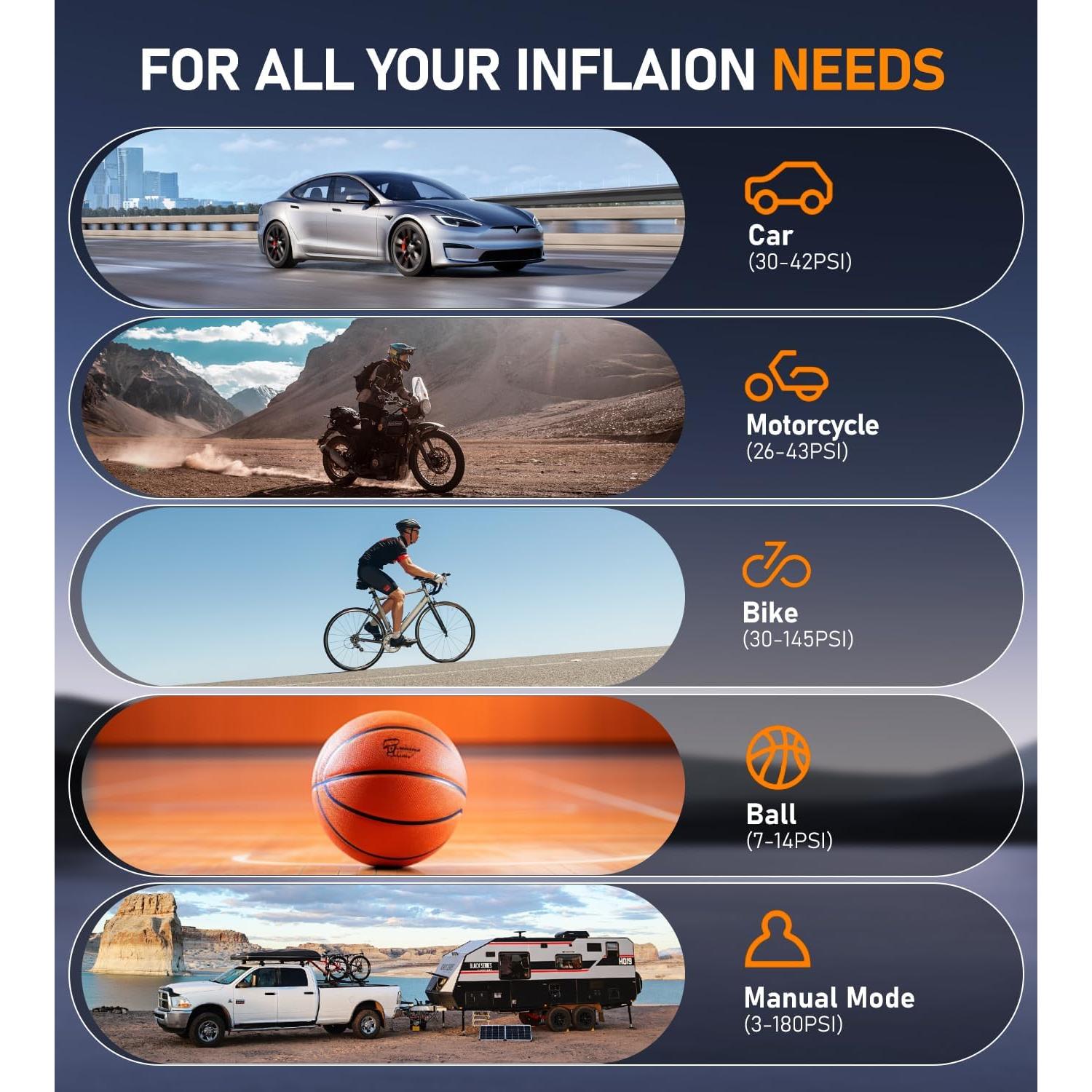 Compresor de Aire Portátil Hafuloky DB02 180 PSI Inalámbrico