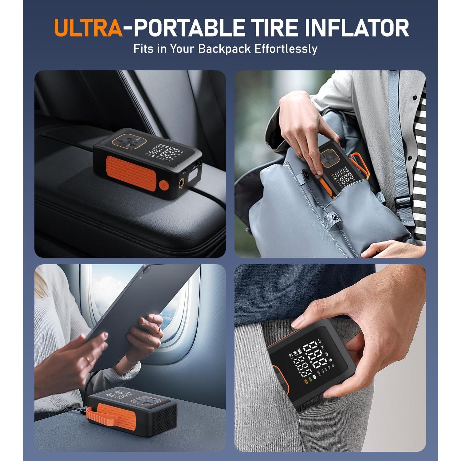 Compresor de Aire Portátil Hafuloky DB02 180 PSI Inalámbrico