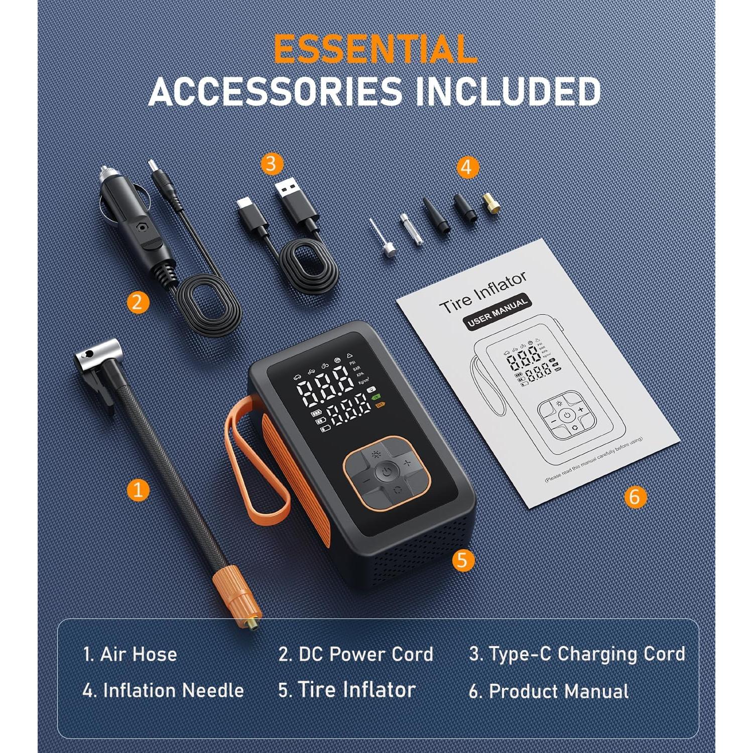 Compresor de Aire Portátil Hafuloky DB02 180 PSI Inalámbrico