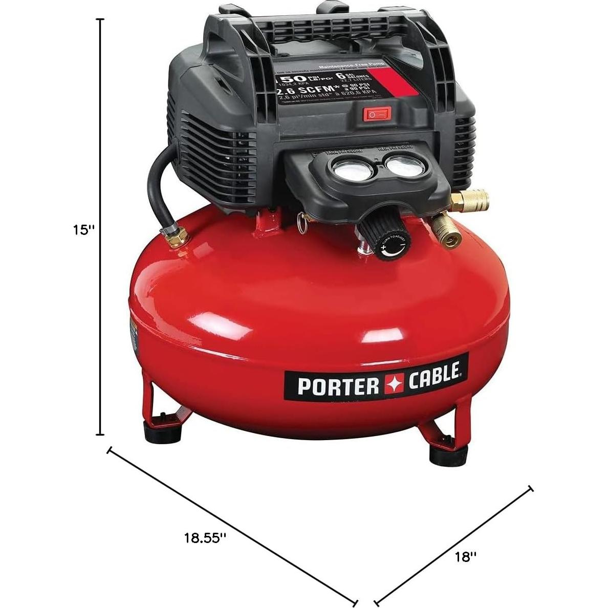 Compresor de Aire Porter-Cable C2002-ECOM 6 Galones Sin Aceite
