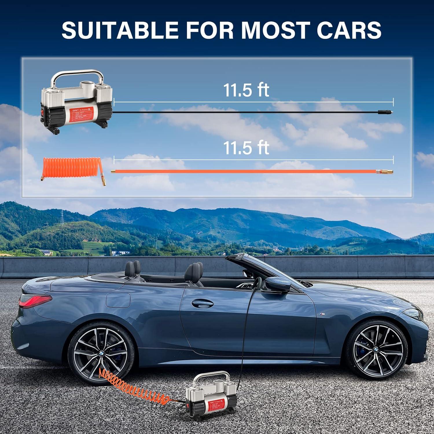 Compresor de Aire GSPSCN 12V 150PSI Doble Cilindro Portátil