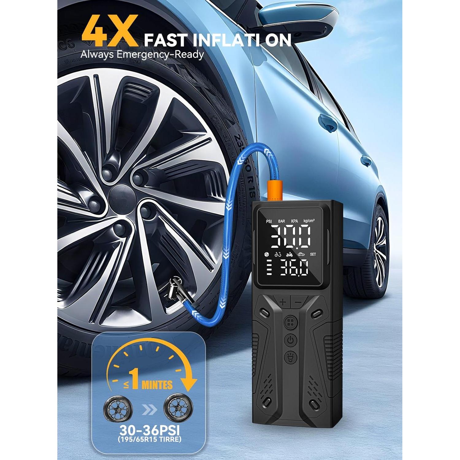 Compresor de Aire Portátil AIRSURE 150 PSI Batería 4000mAh